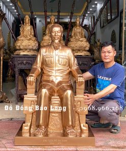 Tượng Bác Hồ ngồi ghế bằng đồng đỏ cao 127cm đúc thủ công