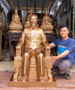 Tượng Bác Hồ Ngồi Ghế Bằng Đồng Đỏ Cao 127Cm Đúc Thủ Công